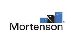 A logo with the word mortenson on it.