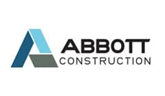 The logo for abbott construction.